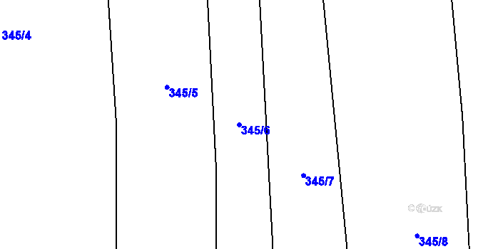 Parcela st. 345/6 v KÚ Kolomuty, Katastrální mapa