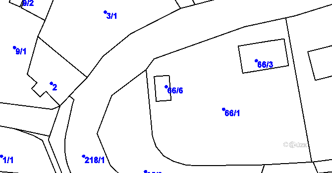 Parcela st. 66/6 v KÚ Háje u Karlových Var, Katastrální mapa