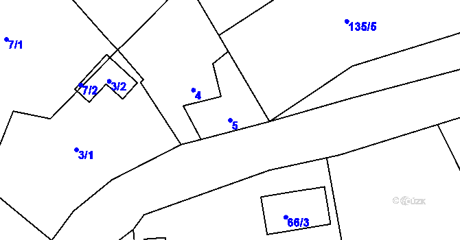 Parcela st. 5 v KÚ Háje u Karlových Var, Katastrální mapa