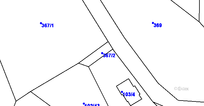 Parcela st. 367/2 v KÚ Háje u Karlových Var, Katastrální mapa