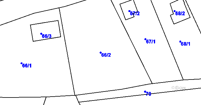 Parcela st. 66/2 v KÚ Háje u Karlových Var, Katastrální mapa