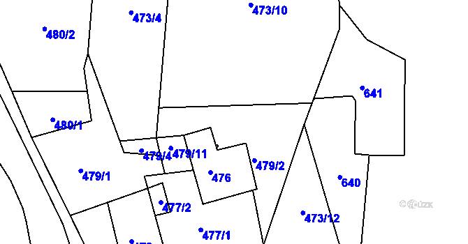 Parcela st. 473/16 v KÚ Kolová, Katastrální mapa