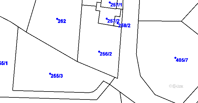 Parcela st. 256/2 v KÚ Kolová, Katastrální mapa