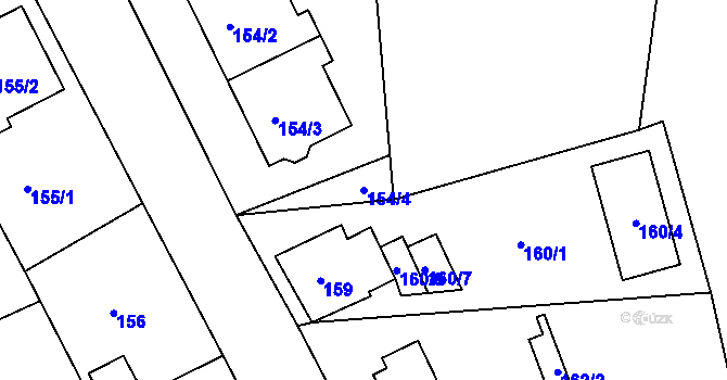 Parcela st. 154/4 v KÚ Kolová, Katastrální mapa
