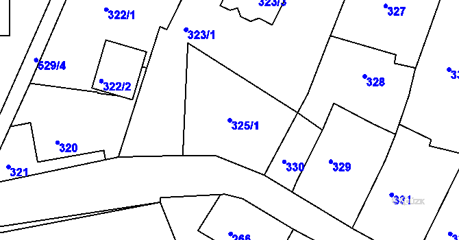 Parcela st. 325/1 v KÚ Kolová, Katastrální mapa