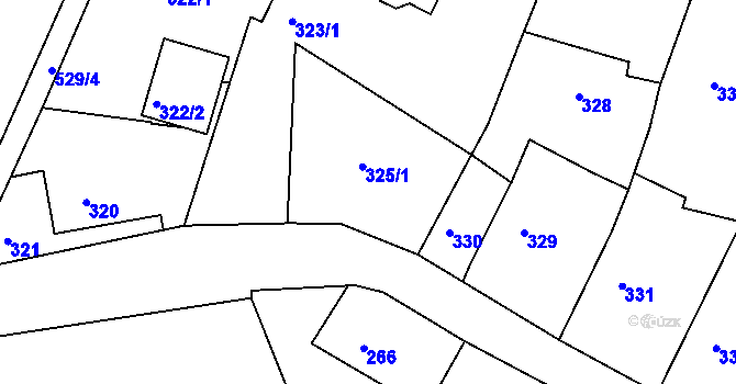 Parcela st. 325/2 v KÚ Kolová, Katastrální mapa