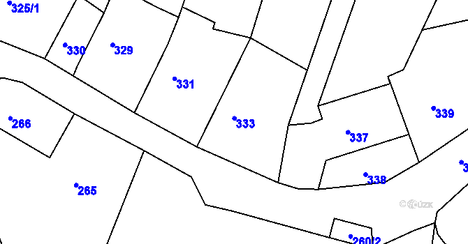 Parcela st. 333 v KÚ Kolová, Katastrální mapa