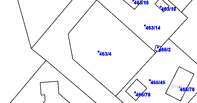 Parcela st. 463/4 v KÚ Kolová, Katastrální mapa