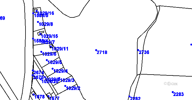Parcela st. 2718 v KÚ Koloveč, Katastrální mapa