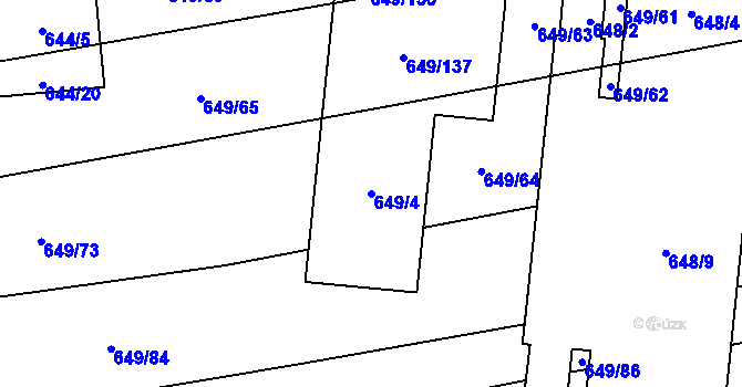 Parcela st. 649/4 v KÚ Koloveč, Katastrální mapa