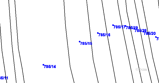 Parcela st. 785/15 v KÚ Koloveč, Katastrální mapa