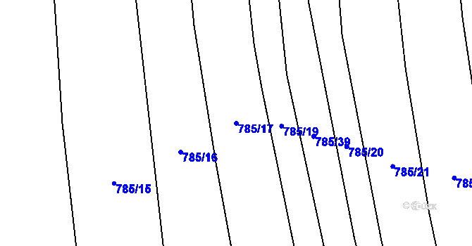 Parcela st. 785/17 v KÚ Koloveč, Katastrální mapa