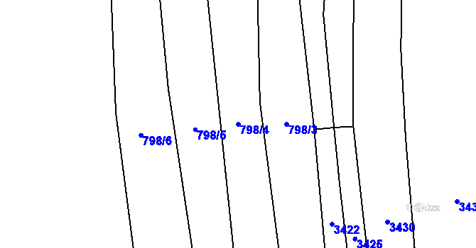 Parcela st. 798/4 v KÚ Koloveč, Katastrální mapa