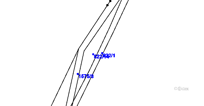 Parcela st. 822/1 v KÚ Koloveč, Katastrální mapa