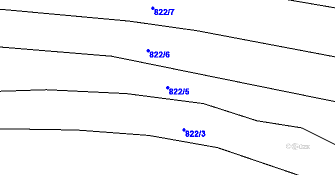 Parcela st. 822/5 v KÚ Koloveč, Katastrální mapa