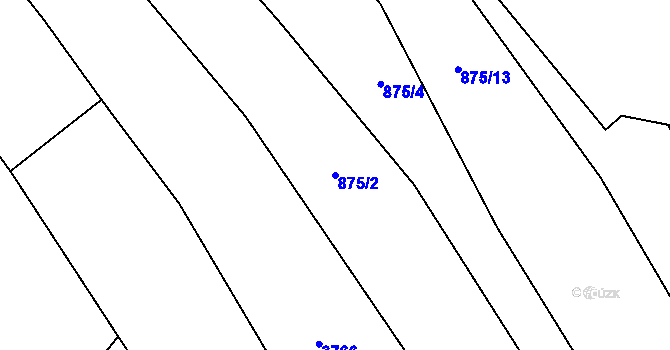 Parcela st. 875/2 v KÚ Koloveč, Katastrální mapa