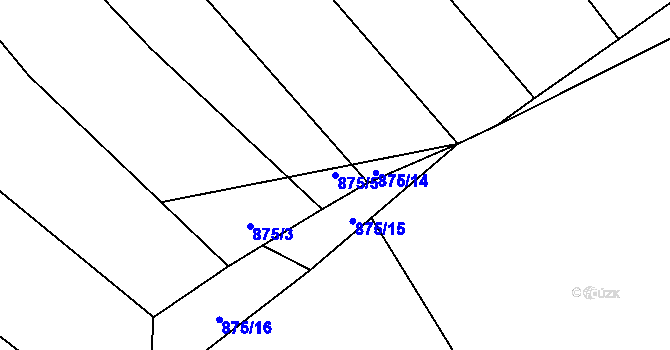 Parcela st. 875/5 v KÚ Koloveč, Katastrální mapa