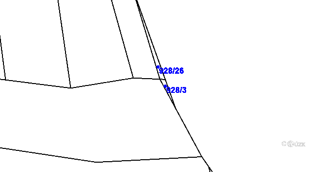 Parcela st. 928/3 v KÚ Koloveč, Katastrální mapa