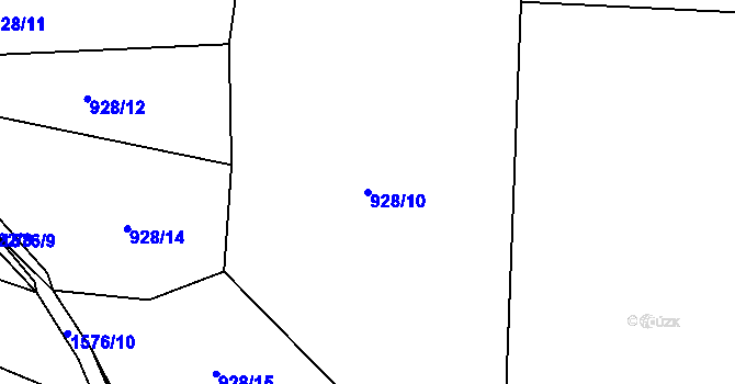 Parcela st. 928/10 v KÚ Koloveč, Katastrální mapa