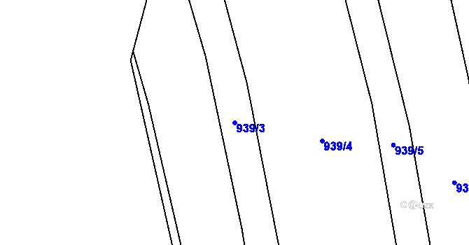 Parcela st. 939/3 v KÚ Koloveč, Katastrální mapa
