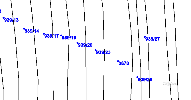 Parcela st. 939/23 v KÚ Koloveč, Katastrální mapa