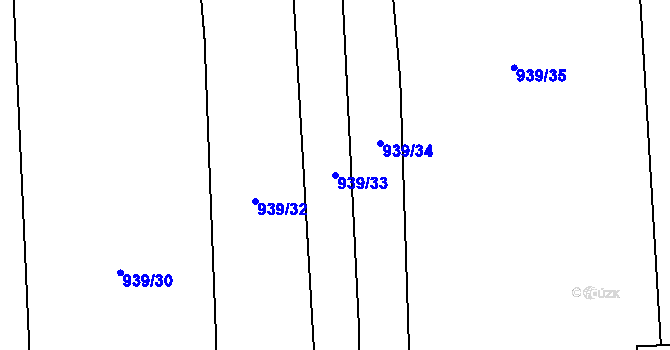 Parcela st. 939/33 v KÚ Koloveč, Katastrální mapa