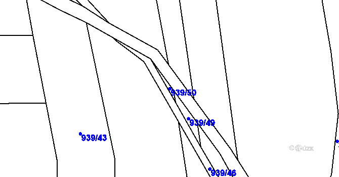 Parcela st. 939/50 v KÚ Koloveč, Katastrální mapa