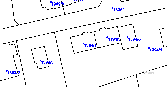 Parcela st. 1394/4 v KÚ Koloveč, Katastrální mapa