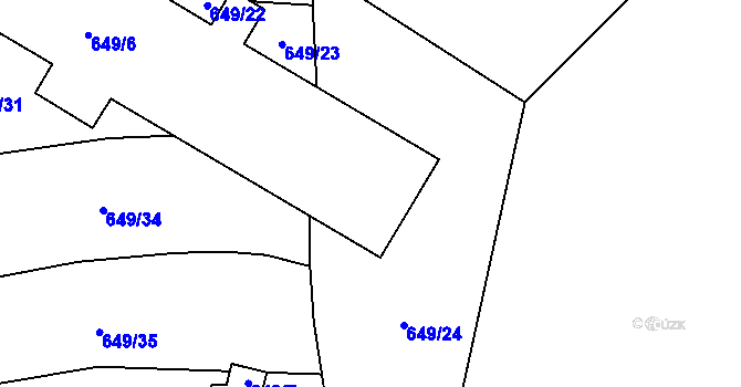 Parcela st. 649/21 v KÚ Koloveč, Katastrální mapa