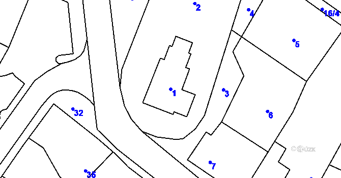 Parcela st. 1 v KÚ Kolovraty, Katastrální mapa