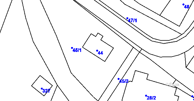 Parcela st. 44 v KÚ Kolovraty, Katastrální mapa