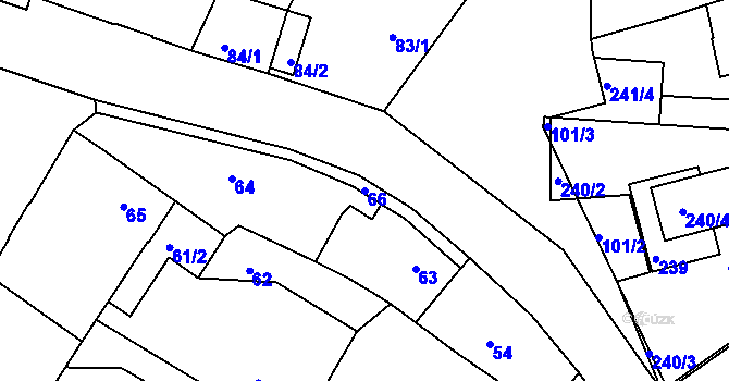 Parcela st. 66 v KÚ Kolovraty, Katastrální mapa