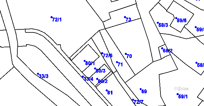 Parcela st. 72/6 v KÚ Kolovraty, Katastrální mapa