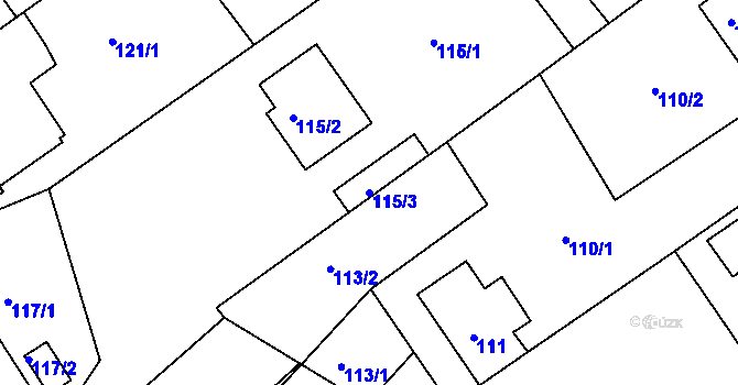 Parcela st. 115/3 v KÚ Kolovraty, Katastrální mapa