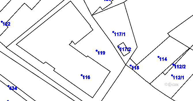 Parcela st. 119 v KÚ Kolovraty, Katastrální mapa