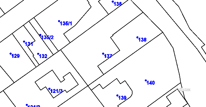 Parcela st. 137 v KÚ Kolovraty, Katastrální mapa