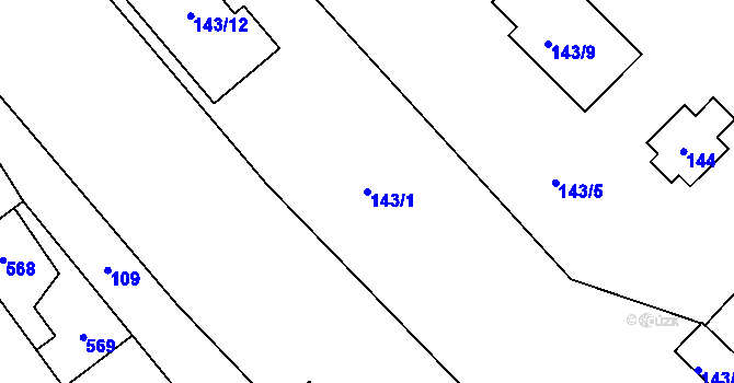 Parcela st. 143/1 v KÚ Kolovraty, Katastrální mapa