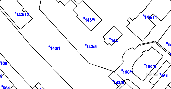 Parcela st. 143/5 v KÚ Kolovraty, Katastrální mapa