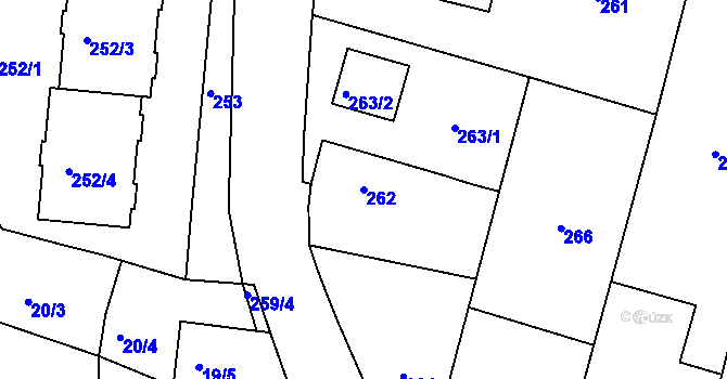 Parcela st. 262 v KÚ Kolovraty, Katastrální mapa