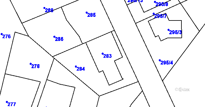 Parcela st. 283 v KÚ Kolovraty, Katastrální mapa