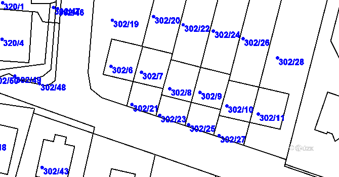 Parcela st. 302/8 v KÚ Kolovraty, Katastrální mapa
