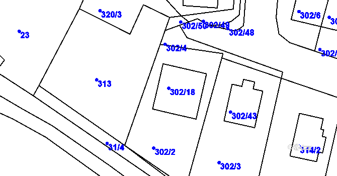 Parcela st. 302/18 v KÚ Kolovraty, Katastrální mapa
