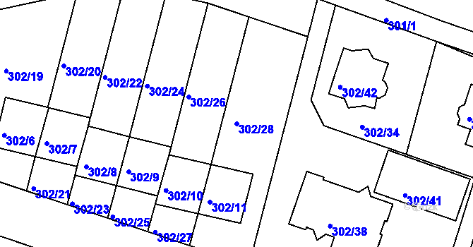 Parcela st. 302/28 v KÚ Kolovraty, Katastrální mapa