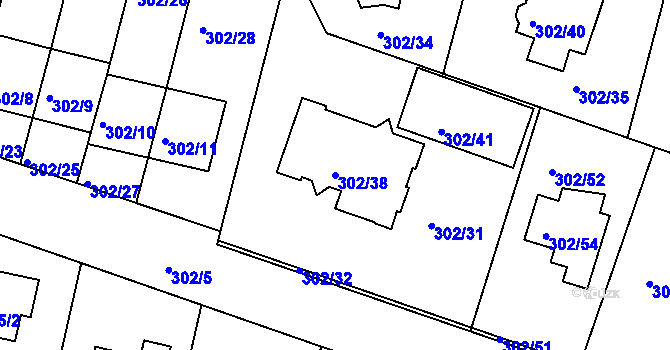Parcela st. 302/38 v KÚ Kolovraty, Katastrální mapa