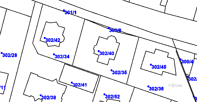 Parcela st. 302/40 v KÚ Kolovraty, Katastrální mapa