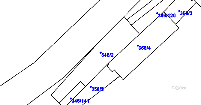 Parcela st. 346/2 v KÚ Kolovraty, Katastrální mapa