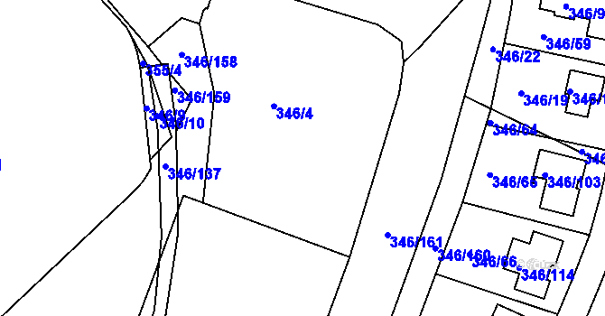 Parcela st. 346/4 v KÚ Kolovraty, Katastrální mapa