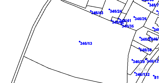 Parcela st. 346/13 v KÚ Kolovraty, Katastrální mapa
