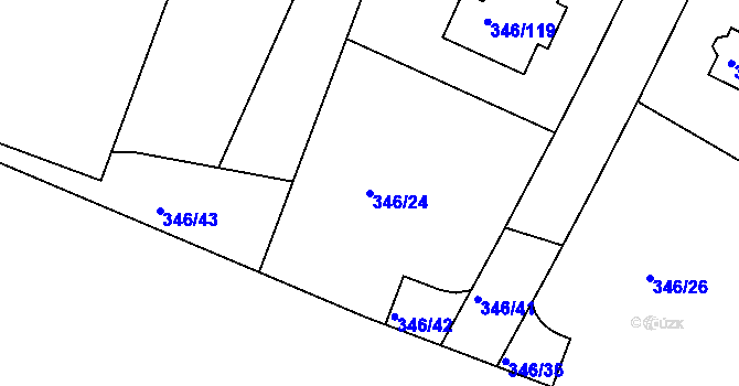 Parcela st. 346/24 v KÚ Kolovraty, Katastrální mapa