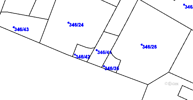 Parcela st. 346/41 v KÚ Kolovraty, Katastrální mapa